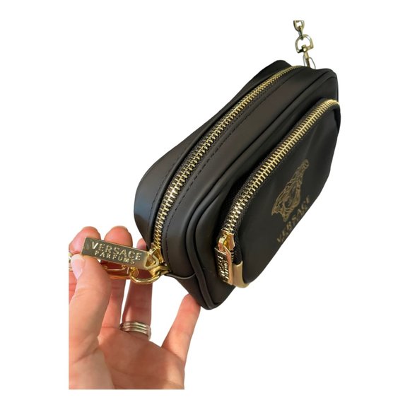 Versace Crossbody Bag Purse Handbag Gold Medusa Logo Chain Strap - Picture 5 of 5